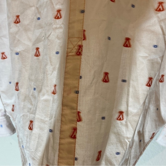 Maeve Anthropologie Miette Tee Pee Print Button Down Shirt Women's Size 4 - Picture 9 of 12